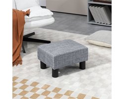 Voetenbankje Zitbankje Rechthoekige poef Gestoffeerd bankje van linnen Draagvermogen tot 150 kg Voor woonkamer Hal Grijs
