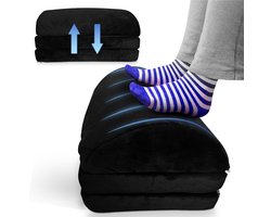Voetensteun Bureau met Voetwarmer - Ergonomisch Voetenbankje - 3 Verstelbare Hoogtes - Zachte Wollen Voering - Antislip