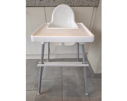 Voetensteun wit voor IKEA ANTILOP kinderstoel - 100% hergebruikt eikenhout