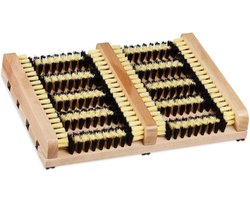 Voetenveger - Deurmat - Schoonloopmat - Borstel - Droogloopmat - Binnen EN Buiten - Borstelmat - 36 x 26 CM - Hout + Polyester