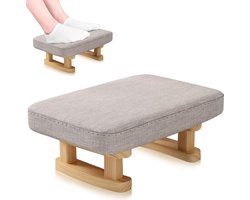 Voetkruk Ottomaans - Voetenbankje Krukje - Ontspanning Zitten - Afneembare Zitting - 30x18x40cm - Lichtgrijs