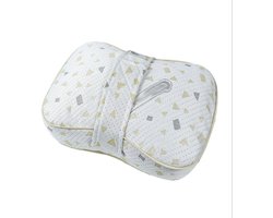 Voetkussen, 35*23*10 cm, grijs met stippen, beenkussen met bandjes voor knieondersteuning, voor zijslapers, traagschuim, PP-schuim, beensteunkussen.