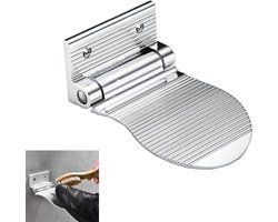 Voetpedaal voor badkamerdouche - Opvouwbaar voetpedaal - Antislip voetpedaal - Materiaal aluminium - Met schroeven en expansiebuizen - Geschikt voor mensen met beperkte beenmobiliteit of moeite met bukken - Zilver