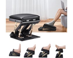 Voetsteun bureau, ergonomische voetenbank met massagefunctie, verstelbare hoek en 4 verschillende hoogteposities, voor kantoor en thuiskantoor