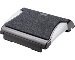 Voetsteun met Tapijt - Zwart-zilver, Ergonomische Q-Connect KF20075 Foot rest