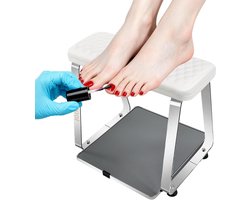 Voetsteun Pedicure - Voetenkussen Behandeling - Nagelverzorging Thuis - Geïntegreerde Opbergplank - 44 x 34 x 9 cm - Zwart