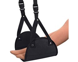 Voetsteun, vliegtuigvoetsteun van premium schuim, hoofdhangmat, draagbare voetsteun, handbagage, voetsteun, in hoogte verstelbare voetensteun, reisaccessoires, voetsteunen, hangmat, zwart
