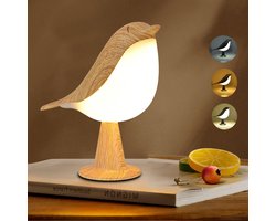 Vogel tafellamp - Vogellamp Touch Sensor - LED tafellamp met 3 kleurtemperaturen en Touch Sensor - Oplaadbare tafellamp - Draagbare schattige lamp voor slaapkamer, huis/kantoor decor, nachtkastje, kantoor, studentenhuis