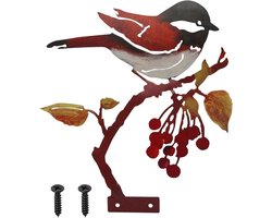 Vogel tuindecoratie figuren van metaal voor buiten - herfst decoratie - roestige vogels voor tuin, vijver en meer!