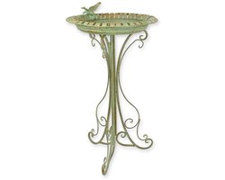 Vogelbad van gietijzer – decoratief staand vogelbad met vintage uitstraling – tuinaccessoire voor vogels en sfeer in de tuin