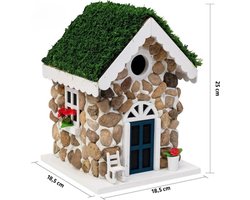 Vogelhuisje Stenen huis Decoratief - Hangend Vogelhuisje voor tuin en balkon Vogelhuisje