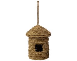 Vogelhuisje van zeegras hoogte 25 dia 27cm
