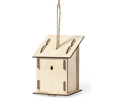 Vogelhuisje - Voederhuis - Vogelvoederhuisje - Tuindecoratie - Vogelhuisje bouwpakket - Hangend - Hout - beige