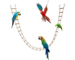 Vogelladder-brugspeelgoed, houten klimspeelgoed voor kleine dieren, vogelkooi-accessoires voor vogels, papegaaien, cacadus pioenrozen, grijze papegaaien, ara's, parkieten, hamsters, ratten (28 stuks
