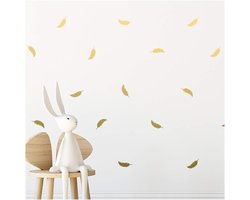 Vogels Boho Stijl Vorm Decoratie Verwijderbaar Raam, Meubels, Kwekerij Wall Art Vinyl Stickers Gift | (Pack 64) Small Goud