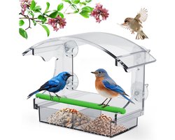 Vogelvoederbakken Met 4 Sterke Zuignappen - Vogelvoederbakken Voor Kleine Vogels - Vogelvoederbak Met Afneembare Zaadbak Voor Vogelspotten - Unieke Tuingeschenken