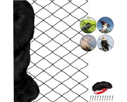 Vogelwerend net - 7,5mX15m Zwart pluimveewerend net voor het afdekken van kippenhokken en kippenhokken, duurzaam en herbruikbaar vogelwerend net voor hekken, boerderijen en boomgaarden om knaagdieren, haviken, eekhoorns en andere dieren buiten te hou