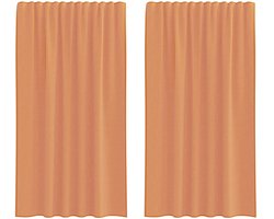 Voile gordijnen met roedezakken 2 st | Raamgordijn terracotta