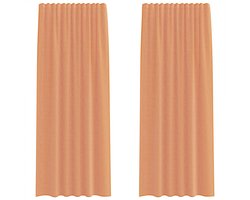 Voile gordijnen met roedezakken 2 st | Raamgordijn terracotta