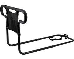 VOKA Bedbeugel - Verstelbaar Bedsteun - Stabiel - Bedhekje - Bedrek - Zwart - Bed Beugel - Tot 115 kg. - Uitstaphulp bed - Uitval bescherming - Matras Bedhulp - Transferbeugel
