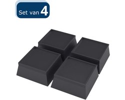 VOKA Meubelverhogers - Bedverhogers - Set van 4 hoogwaardige meubelverhogers - Rubberen Kwaliteit verhogers - 5 cm - Extra sterk - Zwart - Wasmachine verhoger - Bureauverhoger - Tafelverhoger, Bankverhoger - Multifunctioneel - Max. 1000kg.