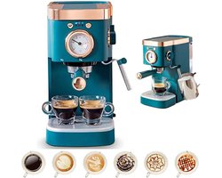 Volautomatische Koffiemachine - Espressomaker Cappuccinomaker - Geniet van Koffie - Met Melkopschuimer - 16x31x38 cm - Groen