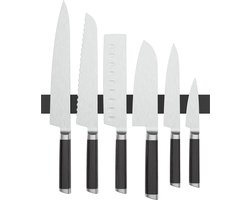 Volcan Messenmagneet - Magnetische Messenhouder - Messen Magneetstrip - 40CM - Zelfklevend 3M Tape - Zwart RVS