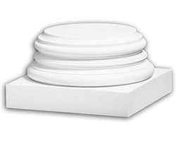 Volle zuilen voetstuk - Decoratief element - Interieur verfraaien - Overschilderbaar materiaal - 214 cm breed - Wit