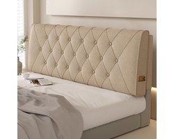 Volledig Gestoffeerd Diamant Hoofdbord met Muursteun Stijlvol Steunkussen voor Queen Size Bedden
