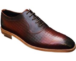 Volledig Lederen Herenschoen, Maat 44, Bruin-Bordeaux