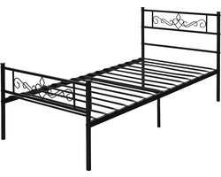 Volledige Grootte Metalen Bedframe, Moderne Platform Bed Met Hoofdbord en Voeteneind, Zware Stalen Latten Ondersteuning Matras Stichting, Geen Boxspring Nodig, GeluidlooS, Eenvoudige Montage, Zwart