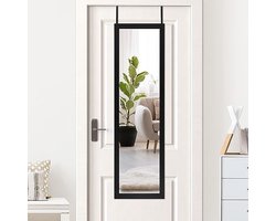 Volledige Lengte Spiegel Zwart met Bevestiging - 38x130cm