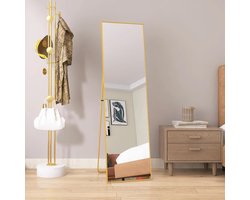 Volledige spiegel - Staande spiegel Wandspiegel - Kamer decoreren - Verstelbare montage - 80 x 180 cm - Goud