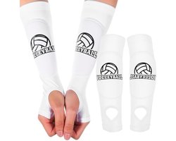 Volleybal Armbeschermers Set - 2 Stuks Onderarm Beschermers met Anti-Slip Kussen, Duimgat en Elastisch Design voor Dames en Heren - Ideaal voor Training en Wedstrijden