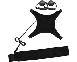 Volleybal Trainer - Smash Hulp - Techniek Verbeteren - Elastisch Verstelbaar - ca. 20.5x20.5cm - Zwart