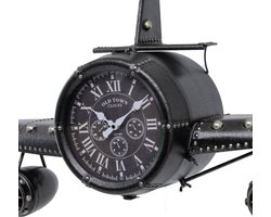 VOLT - klok - vliegtuig wandklok - Afm. 143cm - airplane - cadeautip - mancave - wandklok industrieel