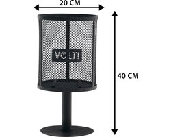 VOLT - Vuurkorf - Terrashaard - Fakkels - Fakkel Houder - Tuinkaars - Vuurschaal - 40cm hoog - ø 20cm - Zwart