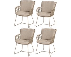 Volterra lounge balkonset 3-delig licht bruin wicker