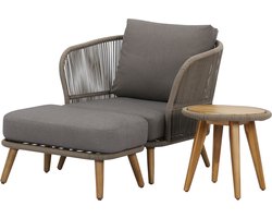 Volterra lounge balkonset 3 delig licht bruin wicker