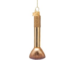 Vondels glazen kerstbal - make-up kwast 11.5cm goud 1 stuks