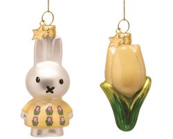 Vondels Paasdecoratie Set van 2 Paasballen Nijntje met Tulp Geel