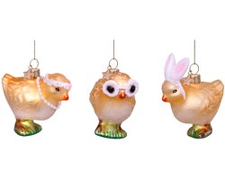Vondels paashanger kippen 6cm multi 3 stuks
