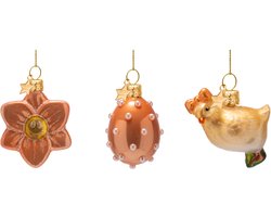 Vondels paashanger kuiken, ei en bloem 6cm multi 3 stuks