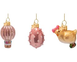 Vondels paashanger kuiken, ei en luchtballon 6cm multi 3 stuks