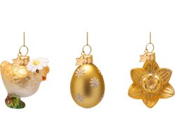 Vondels paashanger kuiken, ei en narcis 6cm multi 3 stuks