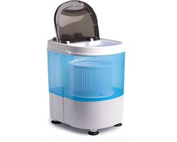 Vonia - Mini Wasmachine - Wascapaciteit 2,5kg - Inclusief Centrifugeertrommel - Compact - Energiezuinig - Wit/Blauw