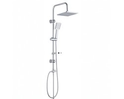 Vonia Regendouche - Douche - Doucheset - Regendouche zonder kraan - Regendouche en Handdouche - Verstelbare hoogte - Vierkant design- Zilver