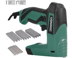 VONROC Elektrische Tacker – Complete set Incl. 900 nieten & 300 spijkers - schietfrequentie: 30/min