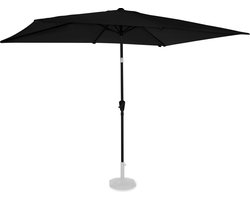VONROC Premium Parasol Rapallo 200x300cm – Duurzame parasol - Kantelbaar – UV werend doek - Antraciet/Zwart – Incl. beschermhoes