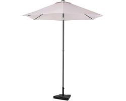 VONROC Premium Parasol Torbole – Ø200cm - Duurzame stokparasol – combi set incl. parasolvoet van 20 kg - UV werend doek - Beige – Incl. beschermhoes
